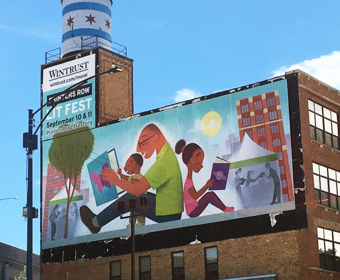 2022 Printer's Row Lit Fest Wintrust Mural Studio Lynd